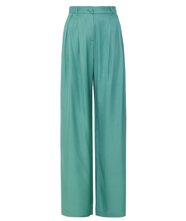 green luxurious drapery pants normal