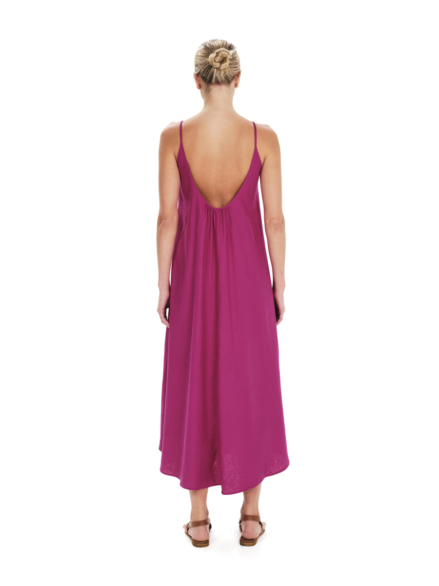 Kourbela SS25 Fringed linen midi dress