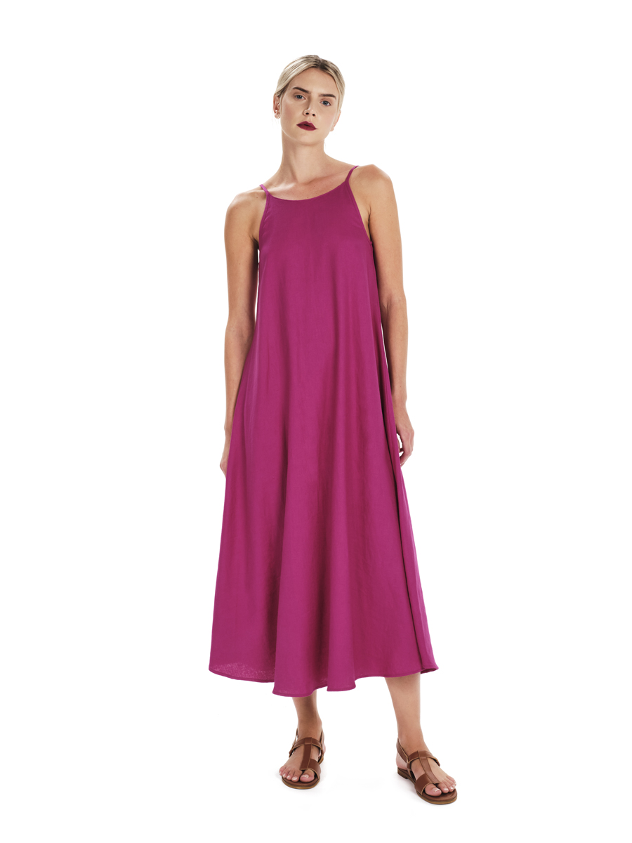 Kourbela SS25 Fringed linen midi dress
