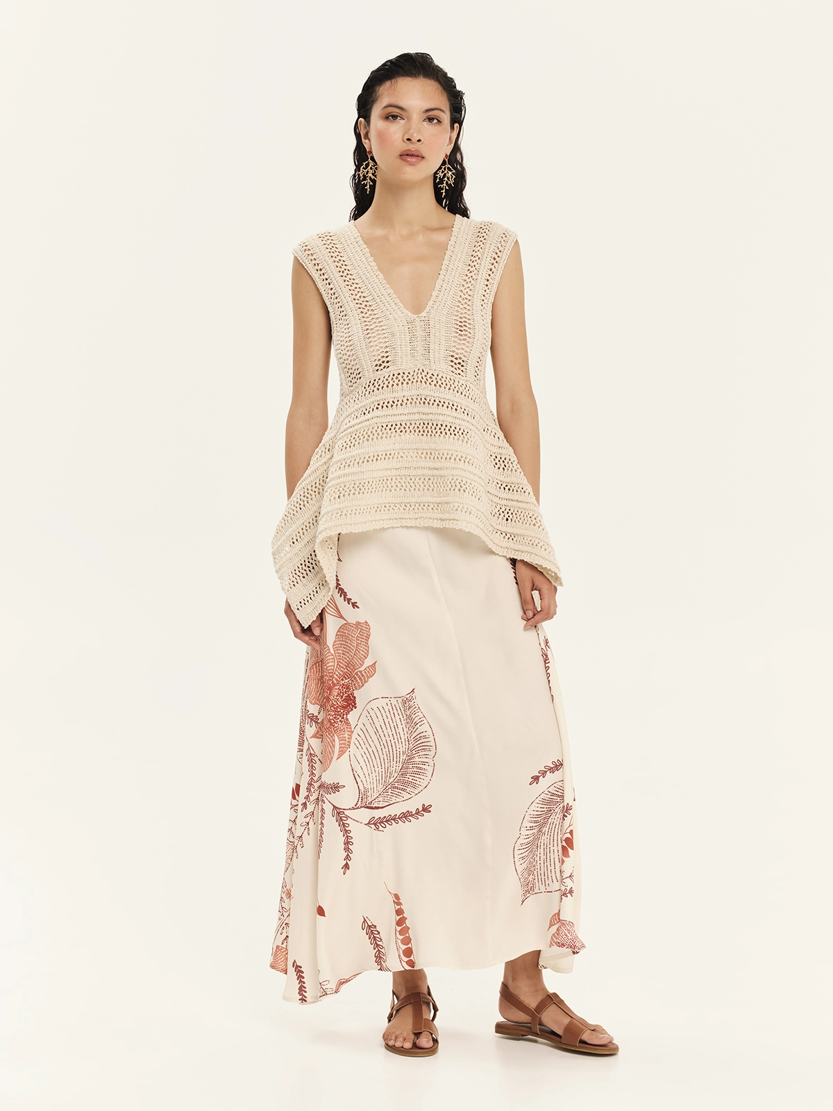 kourbela -Oriental Blossoms maxi skirt