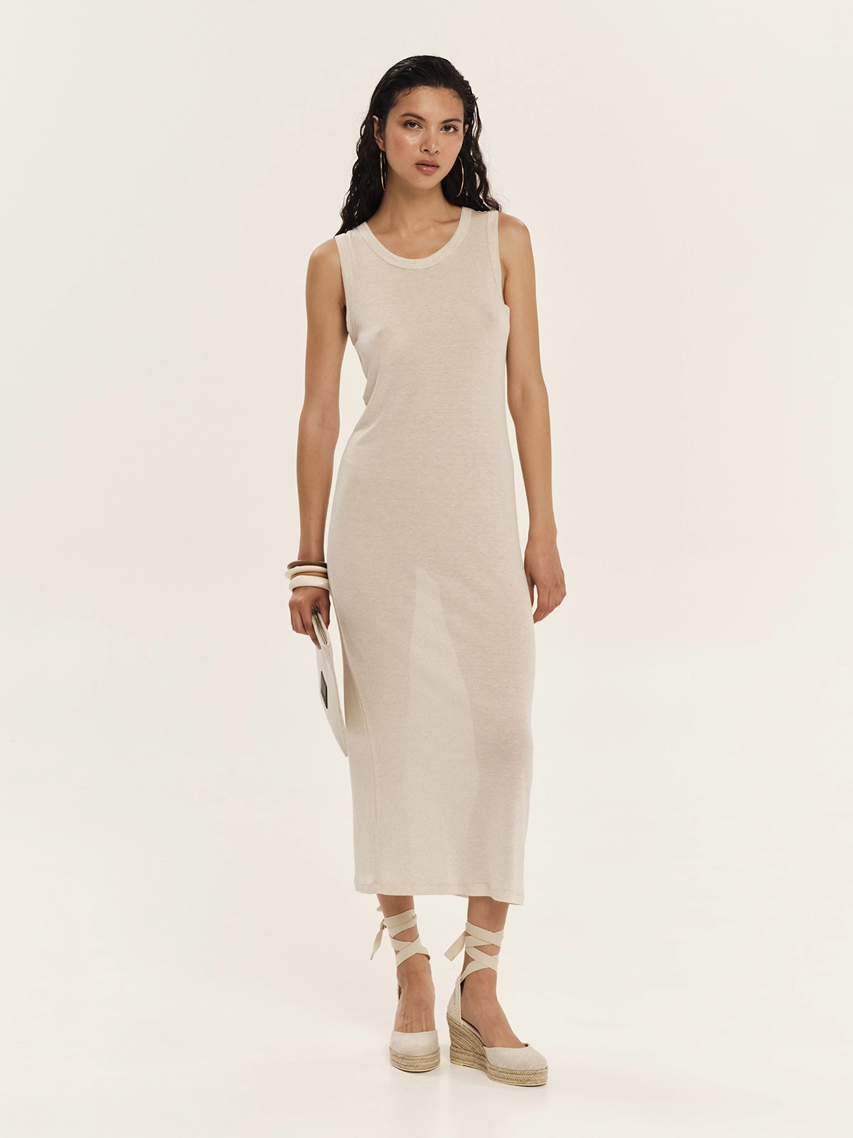 Kourbela sleeveless dress beige