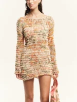 kourbela knit longsleeve mini dress