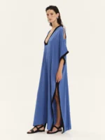 KOURBELA - Μάξι Καφτάνι σε Μπλε Ρουά - Image 4