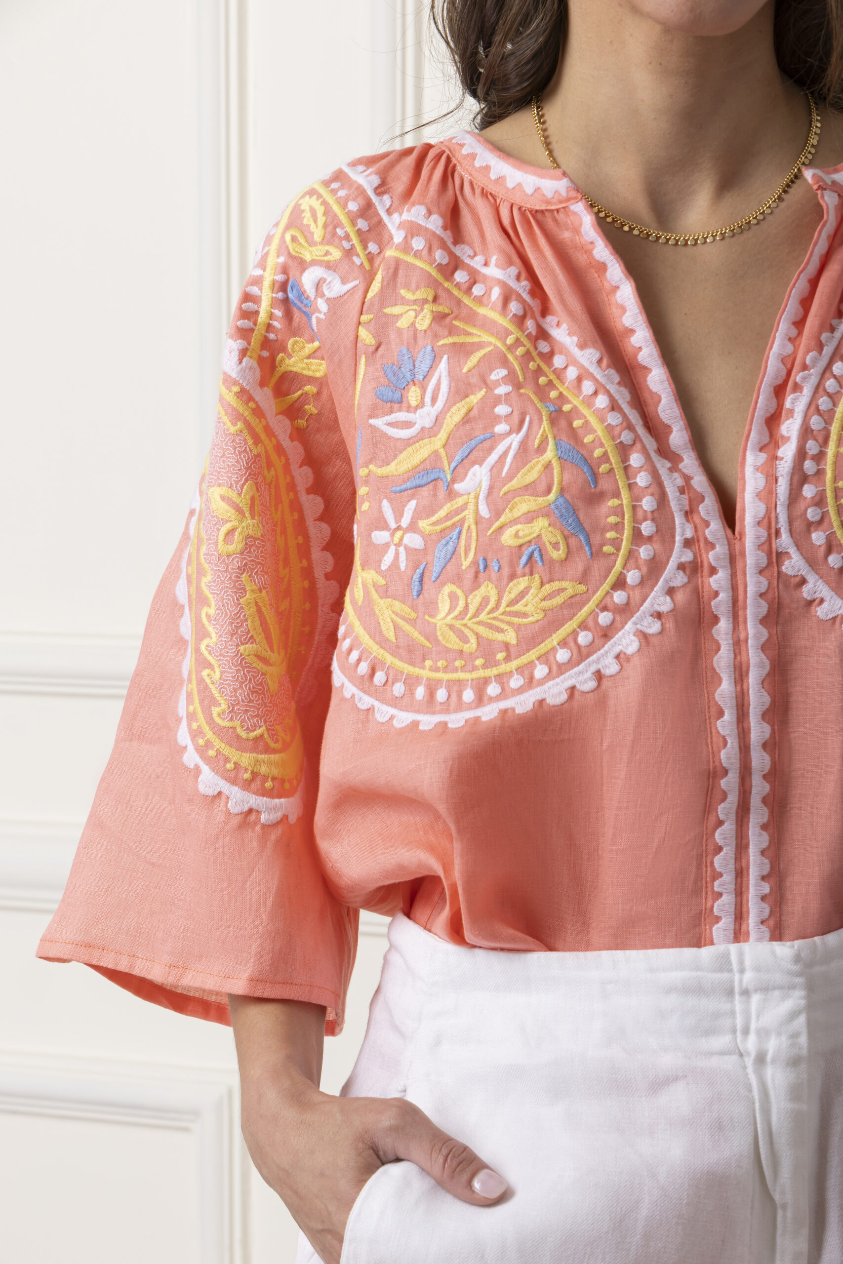 Etoile Coral Areti top in salmon 1