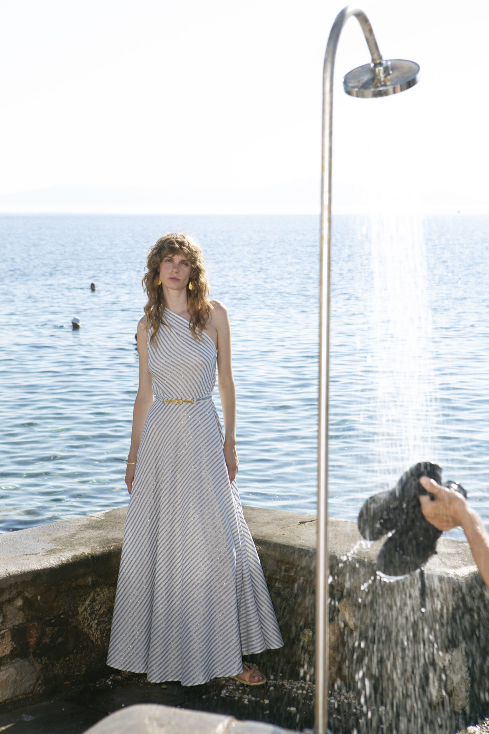 RS26.51 RIVIERA ONE SHOULDER DRESS WITH REMOVABLE JEWELRY BELT