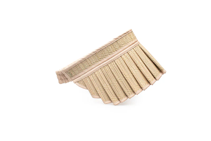 Lorna Murray - Cannes Sumatra woven straw sun visor with elastic back and pleated brim