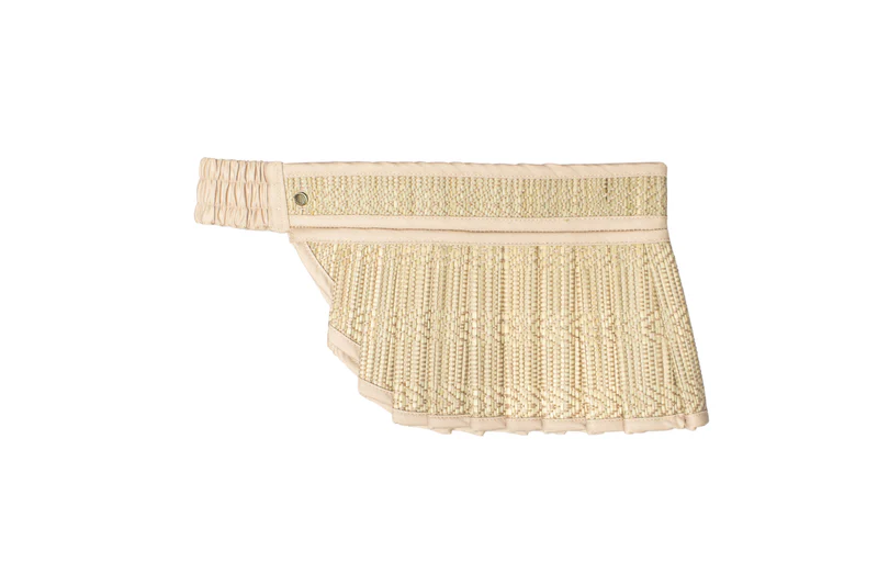 Lorna Murray - Cannes Sumatra woven straw sun visor with elastic back and pleated brim