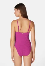 Sorbet Island Jade Acai deep purple one piece swimsuit textured crinkle swimwear caprice clothing back