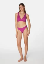 Sorbet Island Aqua Acai deep purple bikini set triangle top crinkle swimwear caprice clothing model