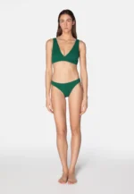 Sorbet Island Aqua Kiwi green bikini set triangle top crinkle swimwear caprice clothing model