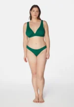Sorbet Island Aqua Kiwi green bikini set triangle top crinkle swimwear caprice clothing model