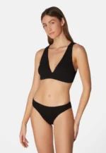 Sorbet Island Aqua Liquorice black bikini set triangle top crinkle swimwear caprice clothing model