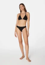 Sorbet Island Mia black  triangle bikini set textured crinkle swimwear caprice clothing model