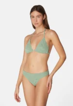 Sorbet Island Mia mint  triangle bikini set textured crinkle swimwear caprice clothing model