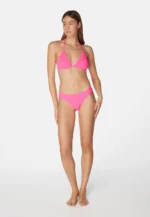 Sorbet Island Mia Pink Bubble Gum  triangle bikini set textured crinkle swimwear caprice clothing model